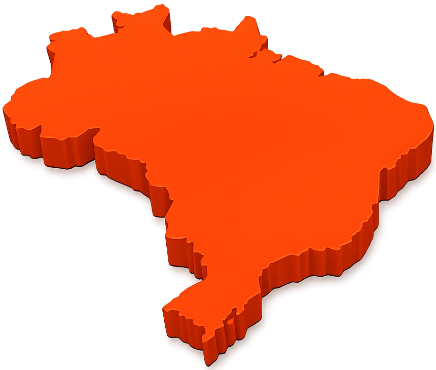 Mapa do Brasil indicando as praças onde o The Flame opera ou está em expansão